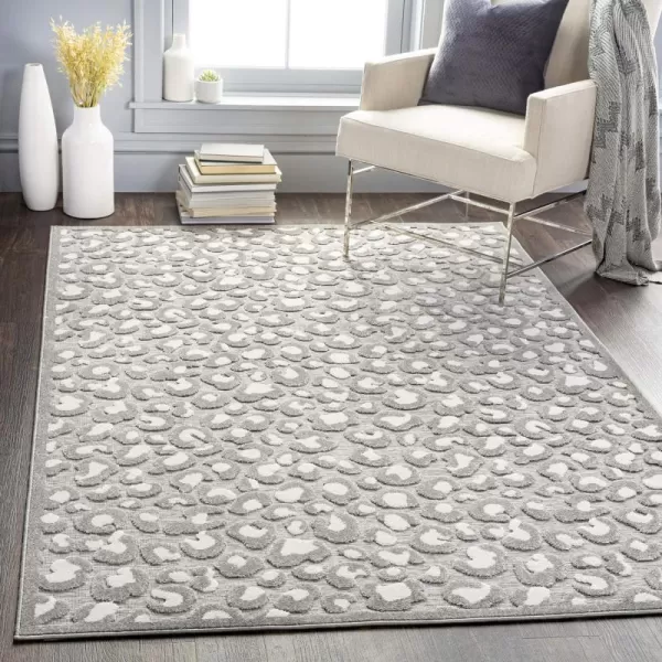 Artistic Weavers Fran Outdoor Leopard Area Rug 53 x 73 Medium Gray710 x 10 Medium Gray