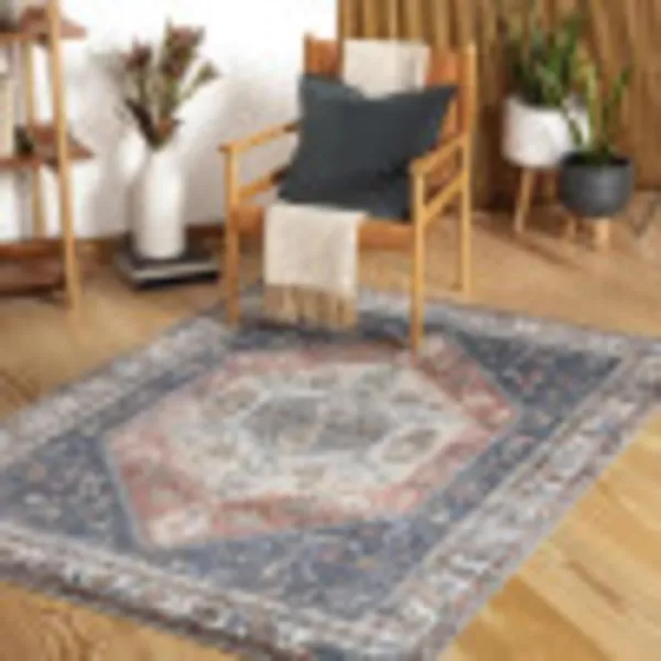 Artistic Weavers Gohar Vintage Medallion Area Rug 53 x 7 DenimBrown53 x 7 RustDenim