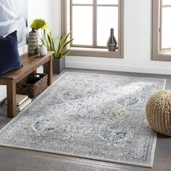 Artistic Weavers Gwendolyn Vintage High Low Area Rug 53 x 73 Dark Blue53 x 73 Medium Gray