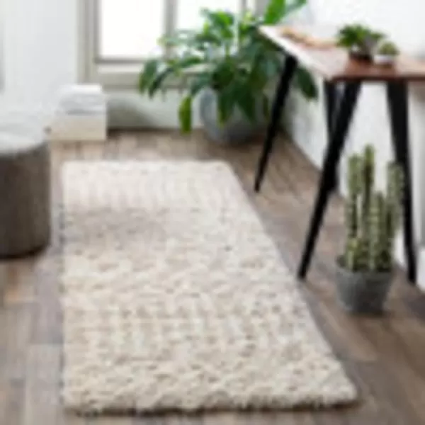 Artistic Weavers Hapsburg Moroccan Shag Area Rug 67 Square BeigeBeige 2 ft 7 in x 20 ft