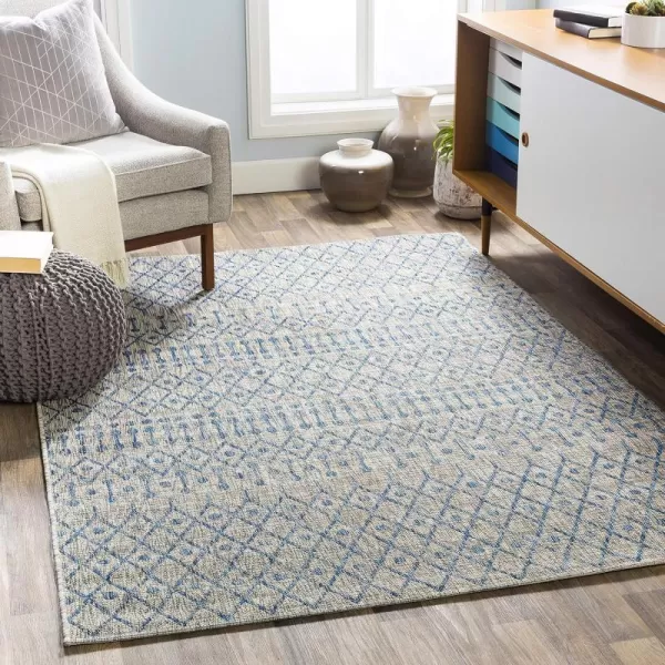 Artistic Weavers Hinata Bohemian Outdoor Area Rug 67 Square Black53 x 77 Blue