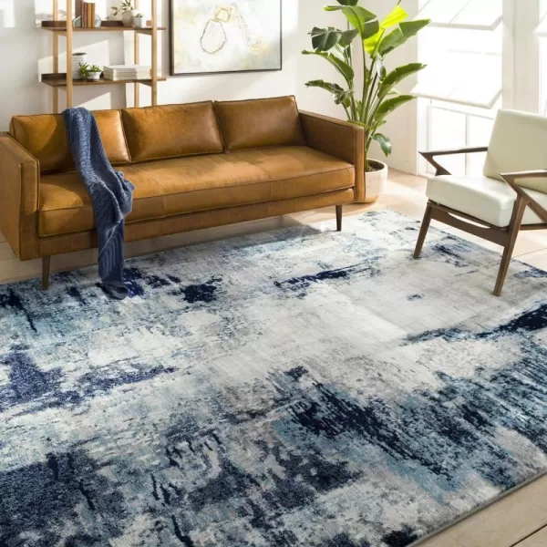 Artistic Weavers Houda Modern Abstract Area Rug67 Square Aqua