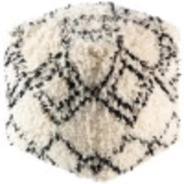 Artistic Weavers Hudson 18 x 18 x 18 Pouf 18 H x 18 W x 18 D Cream BlackArtistic Weavers Hudson 18 x 18 x 18 Pouf 18 H x 18 W x 18 D Cream Black