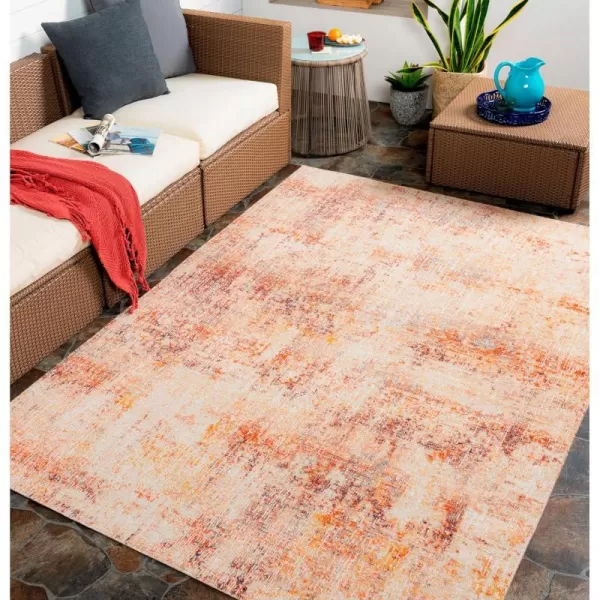 Artistic Weavers Huntington Beach Outdoor Modern Abstract Area Rug53 x 7OrangeArtistic Weavers Huntington Beach Outdoor Modern Abstract Area Rug53 x 7Orange