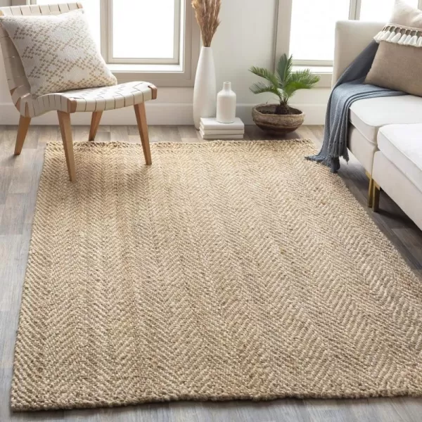 Artistic Weavers Iraja Herringbone Natural Fiber Woven Area Rug 12 x 15 Wheat2 x 3 Wheat