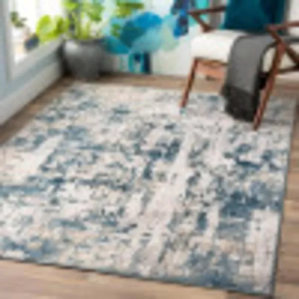 Artistic Weavers Jameela Modern Abstract Area Rug Silver GrayT 53 x 73Denim  Beige 9 X 124