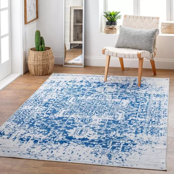 Artistic Weavers Janine Vintage Medallion Area Rug12 x 18GreyBlueWhite 3 x 5