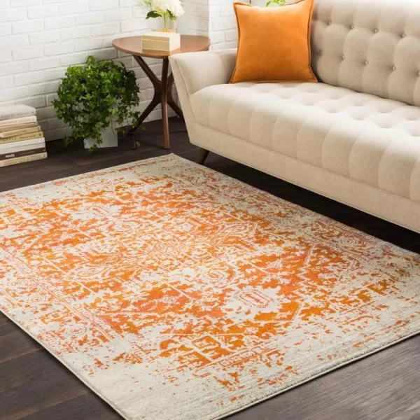 Artistic Weavers Janine Vintage Medallion Area Rug12 x 18GreyBurnt Orange 2 x 3