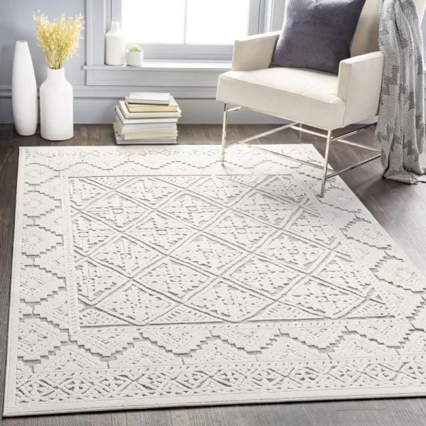 Artistic Weavers Jonah Outdoor Bohemian Area Rug 53 x 73 Cream2 x 211 Medium Gray