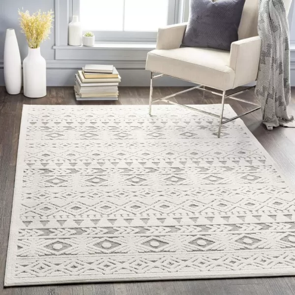 Artistic Weavers Keshori Outdoor Bohemian Area Rug 53 x 73 Cream53 x 73 Medium Gray