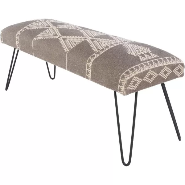 Artistic Weavers Kiana Kiora Global Bohemian Upholstered Bench 18 H x 48 W x 16 D Medium GreyArtistic Weavers Kiana Kiora Global Bohemian Upholstered Bench 18 H x 48 W x 16 D Medium Grey