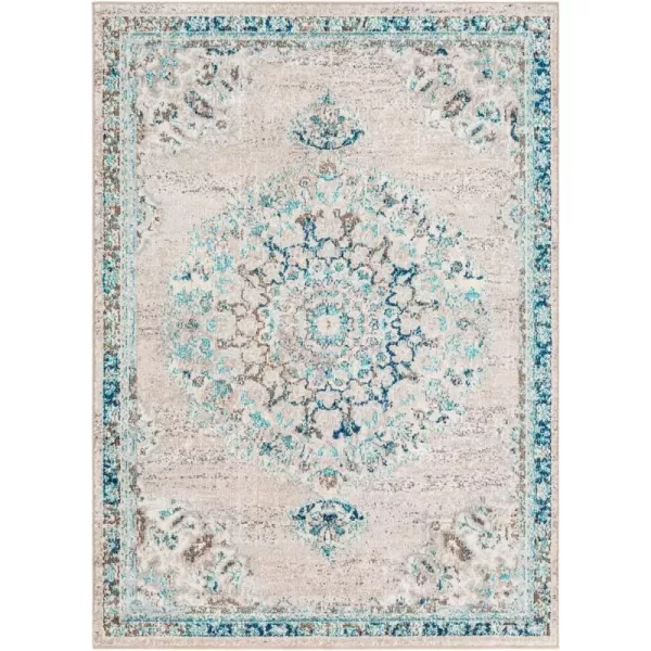 Artistic Weavers Kimber Area Rug 53 Round Gray and Teal9 x 123 Gray and Teal