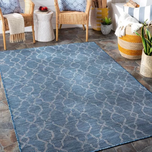 Artistic Weavers Lasma Outdoor Traditional Area Rug 51 x 7 Green51 x 7 Blue