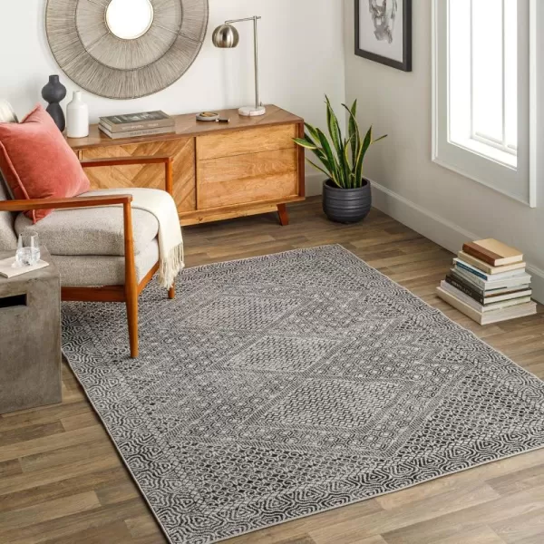 Artistic Weavers Lavadora Bohemian Medallion Washable Area Rug53 x 7Light GrayCharcoal 53 x 7