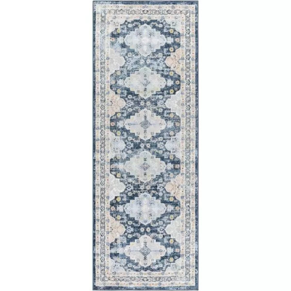 Artistic Weavers Lavadora Machine Washable Vintage Area Rug 53 x 7 Dark Blue27 x 73 Dark Blue