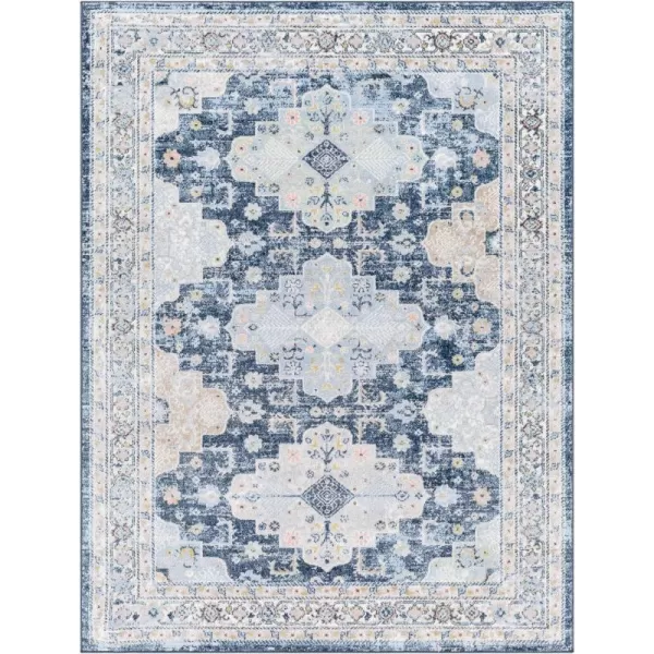 Artistic Weavers Lavadora Machine Washable Vintage Area Rug 53 x 7 Dark Blue67 x 9 Dark Blue