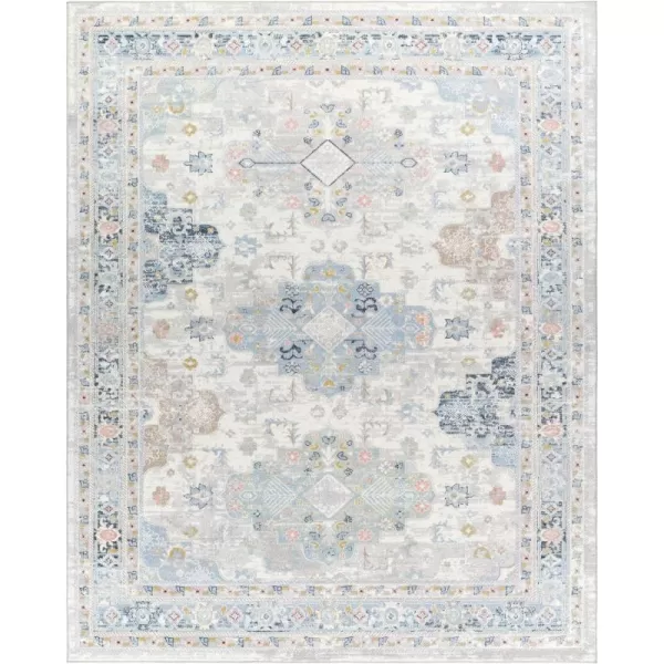 Artistic Weavers Lavadora Machine Washable Vintage Area Rug 53 x 7 Dark Blue710 x 10 Light Blue