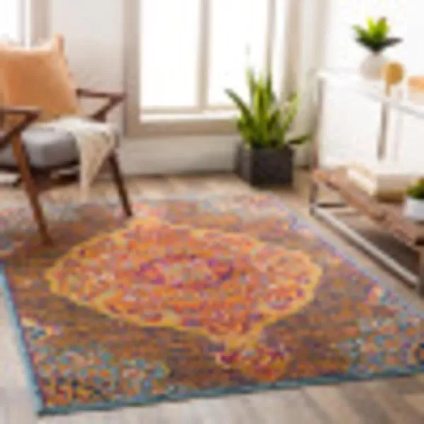 Artistic Weavers Lohena Vintage Medallion Area Rug53 x 71YellowOrange 7 ft 10 in x 10 ft