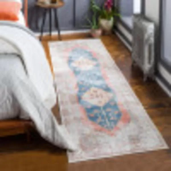 Artistic Weavers Luisa Area Rug 5 ft 3 in x 7 ft 3 in OrangeIvory2 ft 7 in x 7 ft 10 in PeachNavy