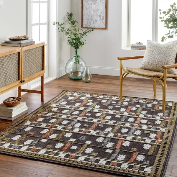 Artistic Weavers Lyna Modern Washable Area Rug5 x 72OrangeGray2 x 210