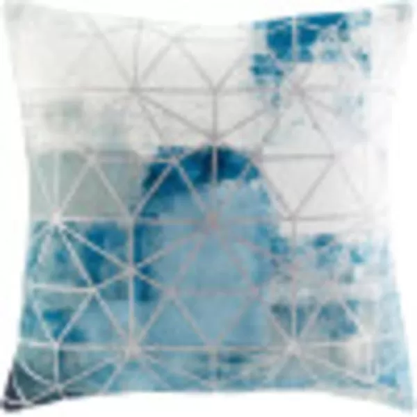 Artistic Weavers Malachy 18 x 18 Pillow Kit Aqua White Pale Blue Bright Blue Navy Sea Foam MetallicSilverArtistic Weavers Malachy 18 x 18 Pillow Kit Aqua White Pale Blue Bright Blue Navy Sea Foam MetallicSilver