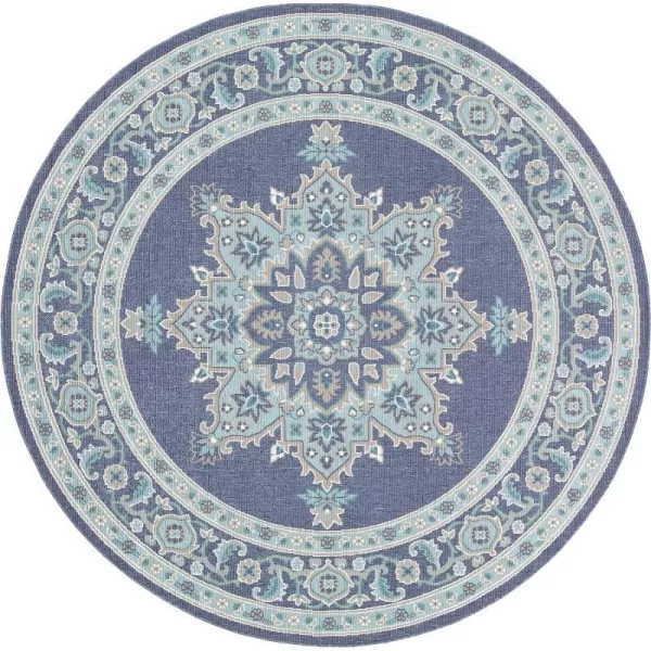 Artistic Weavers Maritza Medallion IndoorOutdoor Area Rug 53 Round DenimArtistic Weavers Maritza Medallion IndoorOutdoor Area Rug 53 Round Denim