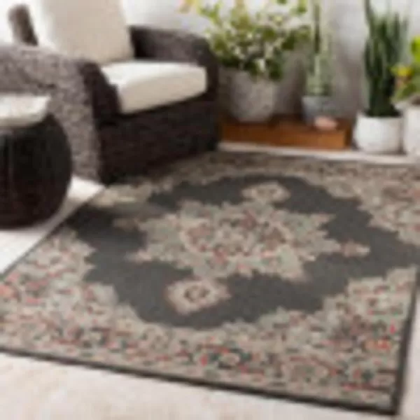 Artistic Weavers Maritza Oriental Outdoor Area Rug 53 x 77 BlackSeafoam25 x 1110 BlackSeafoam