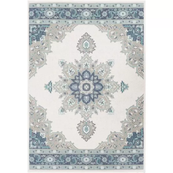 Artistic Weavers Maritza Oriental Outdoor Area Rug 53 x 77 BlackSeafoam25 x 45 Blue