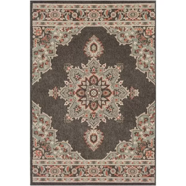 Artistic Weavers Maritza Oriental Outdoor Area Rug 53 x 77 BlackSeafoam6 x 9 Black