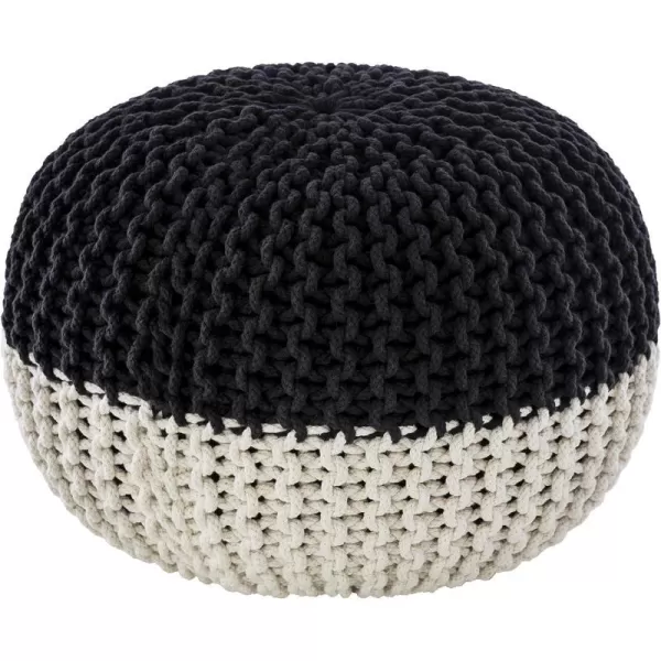 Artistic Weavers McIntosh Cotton Knitted Round Pouf 14 H x 20 W x 20 D Yellow14H x 20W x 20D Black