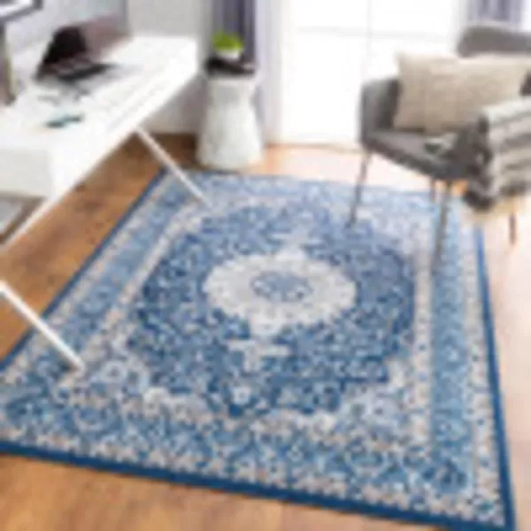 Artistic Weavers Medallion Vintage Mikka Area Rug 5 ft 3 in x 7 ft NavyNavy 5 ft 3 in x 7 ft