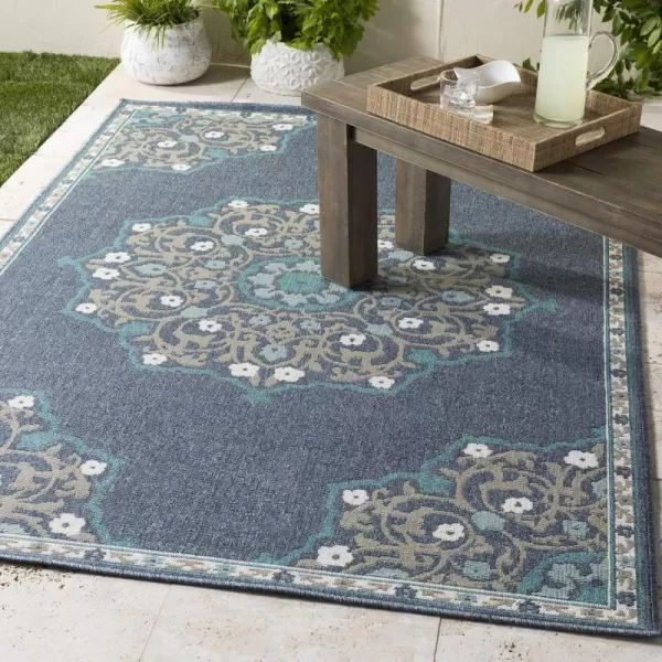 Artistic Weavers Melodie Prosperie Oriental Outdoor Area Rug 53 x 77 Denim25 x 1110 Denim