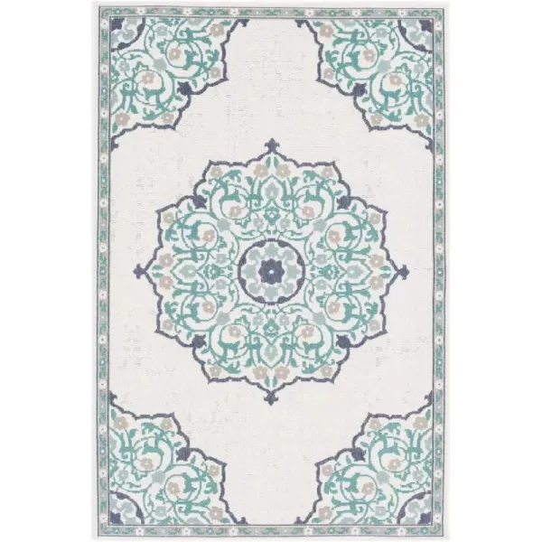 Artistic Weavers Melodie Prosperie Oriental Outdoor Area Rug 53 x 77 Denim25 x 45 Blue