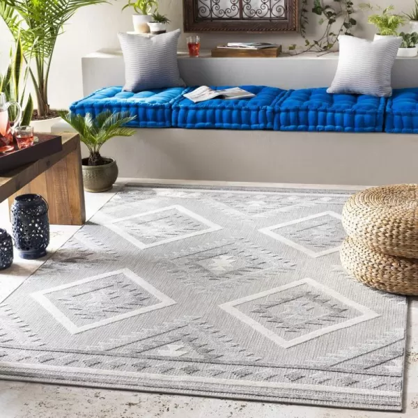 Artistic Weavers Mette Bohemian Outdoor Area Rug 53 x 73 Grey2 x 3 Grey