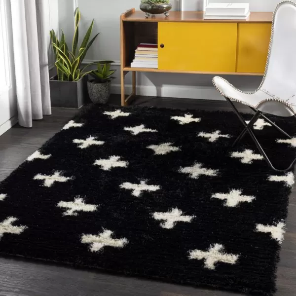 Artistic Weavers Modern Soft Swiss Cross Shag Area Rug 8 x 10 Black5 x 76 Black