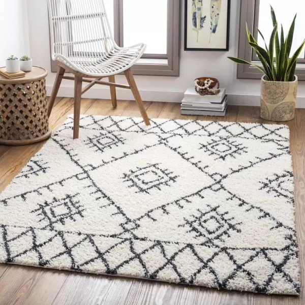 Artistic Weavers Moroccan Soft Ceci Shag Area Rug 53 x 7 CreamCharcoal27 x 73 CreamCharcoal