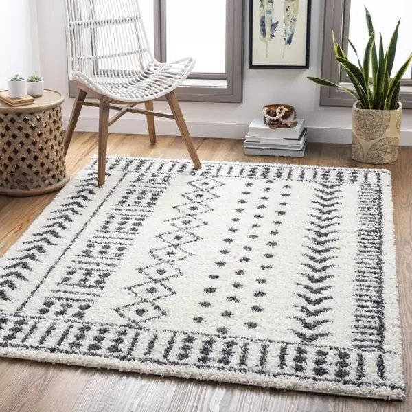 Artistic Weavers Moroccan Soft Dana Shag Area Rug 67 x 9 CreamCharcoal27 x 73 CreamCharcoal