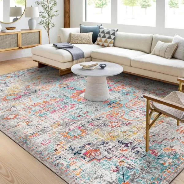 Artistic Weavers Odelia Vintage Bohemian Area Rug710 SquareOrangeNavyAqua 710 x 103