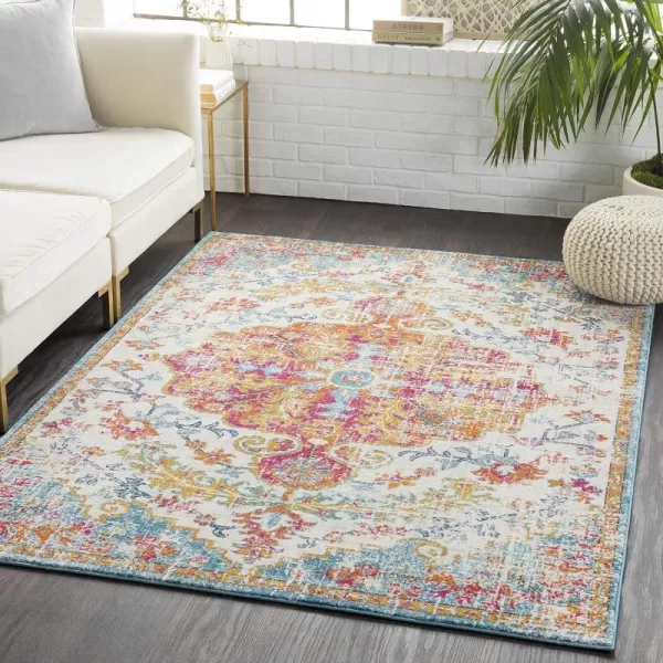 Artistic Weavers Odelia Vintage Bohemian Area Rug710 SquareOrangeNavyOrangeAqua 2 x 3