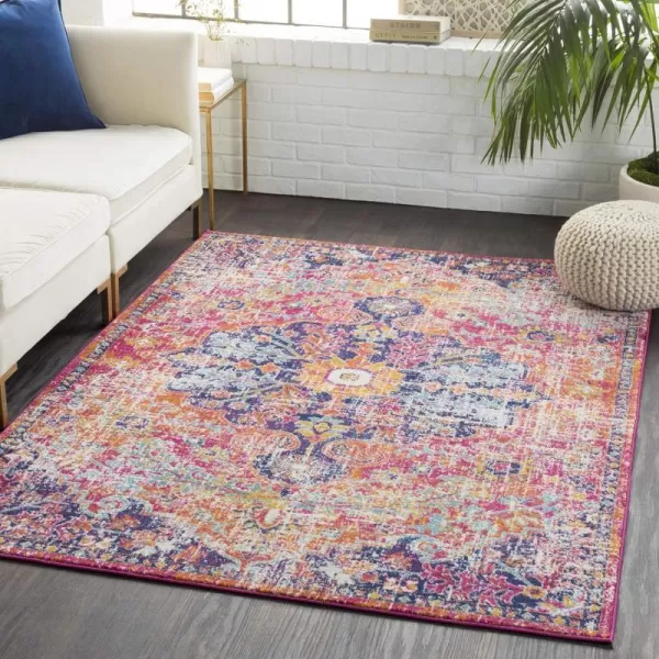 Artistic Weavers Odelia Vintage Bohemian Area Rug710 SquareOrangeNavyPinkOrange 311 x 57