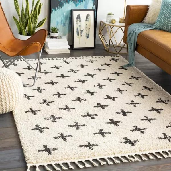 Artistic Weavers Olinda Swiss Cross Shag Area Rug 53 x 73 CharcoalBeige2 x 211 CharcoalBeige