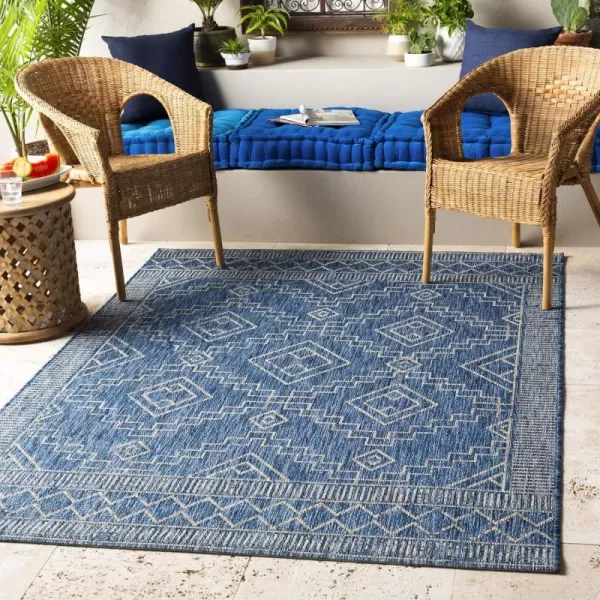 Artistic Weavers Olympia Bohemian Outdoor Area Rug 53 x 77 Navy2 x 211 Navy