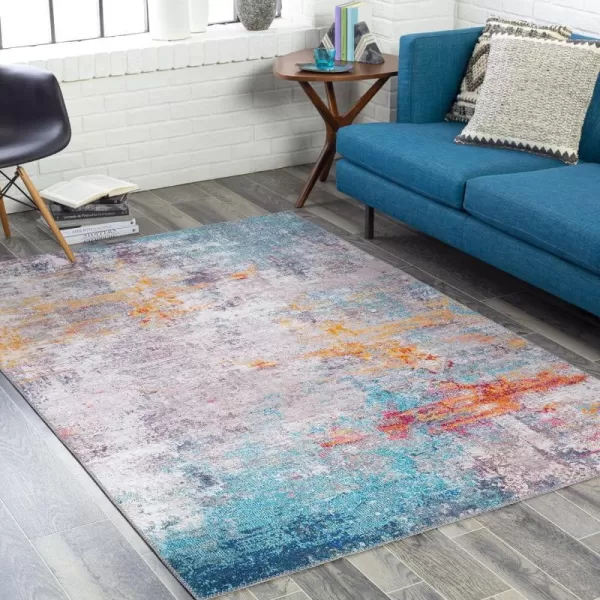 Artistic Weavers Paadini Printed Abstract Area Rug 5 x 76 Bright OrangeTeal23 x 39 Bright OrangeTeal