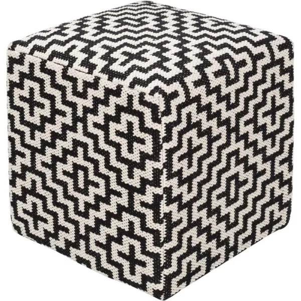 Artistic Weavers Pouf 16 x 16 x 18 BlackIvoryArtistic Weavers Pouf 16 x 16 x 18 BlackIvory