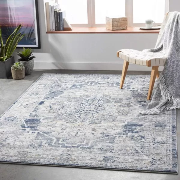 Artistic Weavers Raii Vintage Textured Area Rug 710 x 10 GrayDark Blue53 x 73 GrayDark Blue