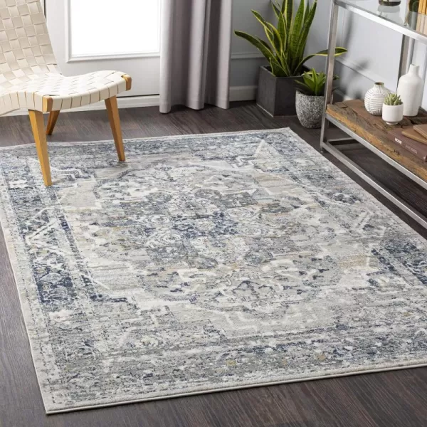 Artistic Weavers Raii Vintage Textured Area Rug 710 x 10 GrayDark Blue53 x 73 TaupeNavy