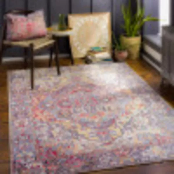 Artistic Weavers Reeta Printed Medallion Area Rug10 x 14Bright RedWheat9 ft x 12 ft OrangeDenim