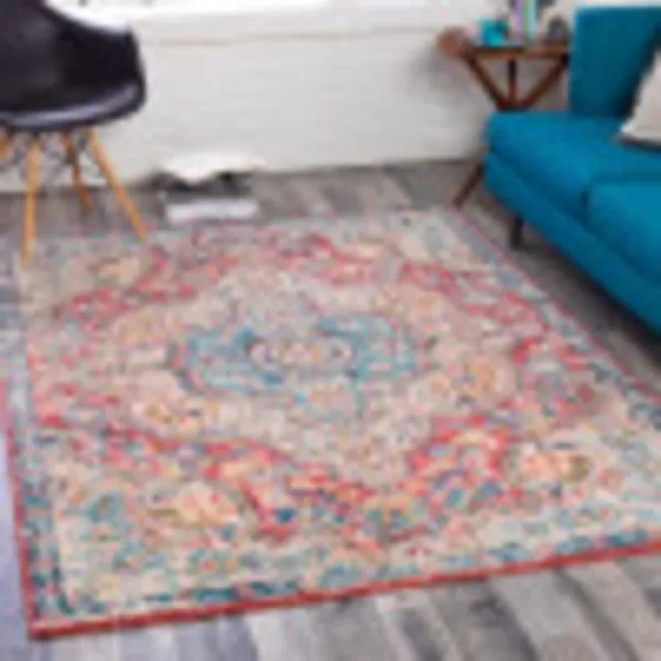 Artistic Weavers Romaine Vintage Medallion Area Rug 710 x 103 Sky BlueRoseNavy 2 x 3