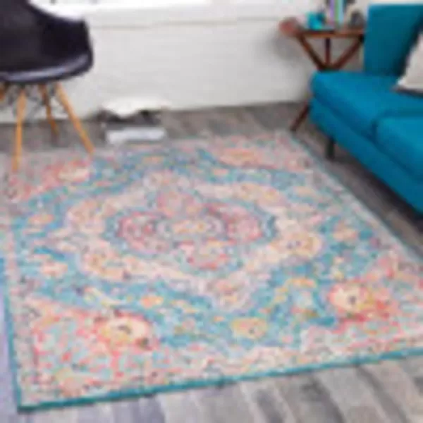 Artistic Weavers Romaine Vintage Medallion Area Rug 710 x 103 Sky BlueSky Blue 2 x 3