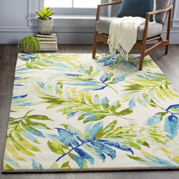 Artistic Weavers Samar Tropical Palm Frond Area Rug 5 x 76 LimeAqua2 x 3 LimeAqua